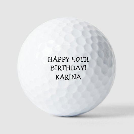 Birthday Golfer Funny 40th happy Golf Balls Golfballen (Voorkant)