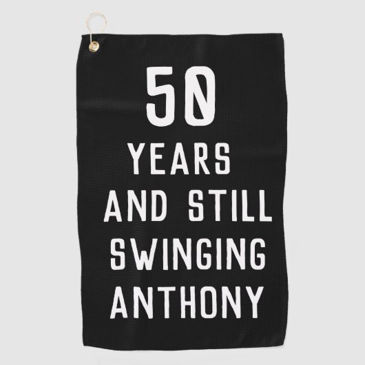 Birthday Golfer Funny 50th happy Dad Par Golfhanddoek (Voorkant)