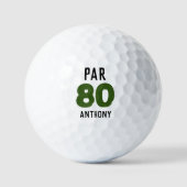 Birthday Golfer Funny 80th happy Dad Par Golfballen (Voorkant)