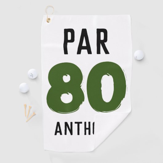 Birthday Golfer Funny 80th happy Dad Par Golfhanddoek (Insitu)