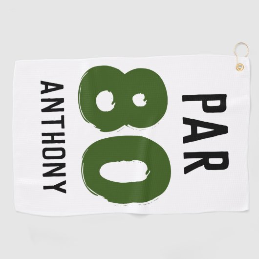 Birthday Golfer Funny 80th happy Dad Par Golfhanddoek (Horizontaal)