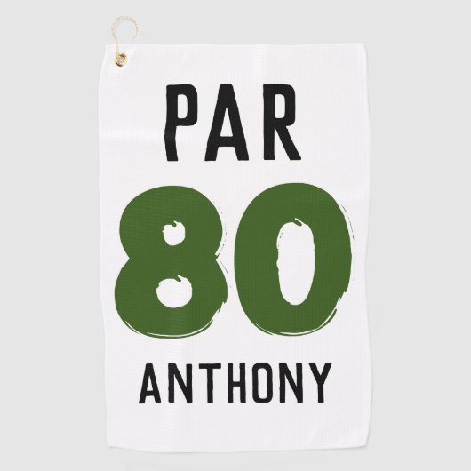 Birthday Golfer Funny 80th happy Dad Par Golfhanddoek (Voorkant)