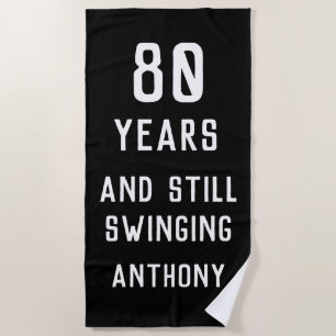Birthday Golfer Funny 80th happy Dad Par Strandlaken