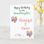 Birthday Granddochter Flowers Kaart (Gele Bloem)