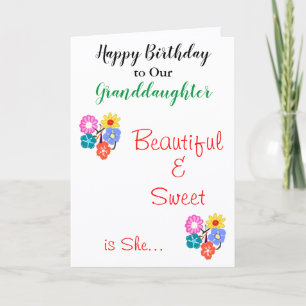 Birthday Granddochter Flowers Kaart