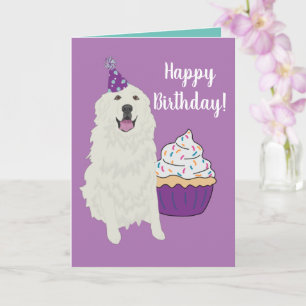 Birthday Great Pyreneeën Mountain Dog Card Kaart