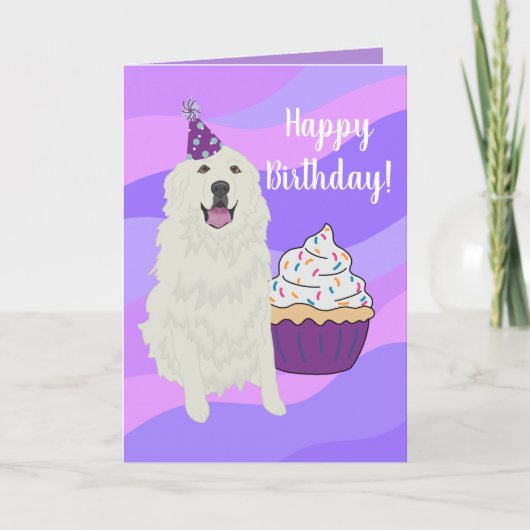Birthday Great Pyreneeën Mountain Dog Kaart (Voorkant)