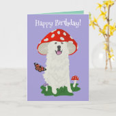 Birthday Great Pyreneeën Mountain Dog Kaart (Gele Bloem)