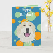 Birthday Great Pyreneeën Mountain Dog Kaart (Gele Bloem)