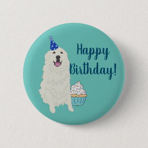 Birthday Great Pyreneeën Mountain Dog Ronde Button 5,7 Cm