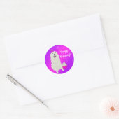 Birthday Great Pyreneeën Ronde Sticker (Envelop)
