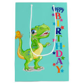 Birthday Green Dino Medium Cadeauzakje (Achterkant)