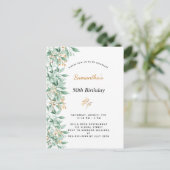 Birthday greenery botanical elegant briefkaart (Staand voorkant)