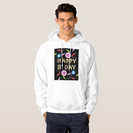 Birthday Greeting Candles Hoodie (Voorkant volledig)