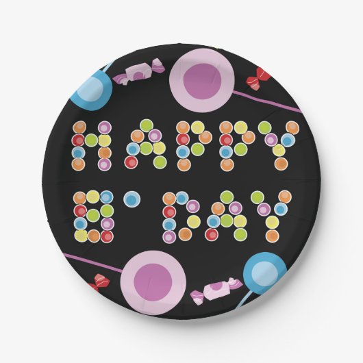 Birthday Greeting Candles Papieren Bordje (Voorkant)