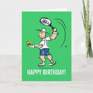 Birthday greeting card for tennis player kaart
