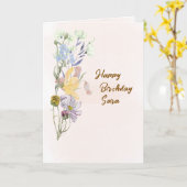 Birthday Greetings Card Kaart (Gele Bloem)
