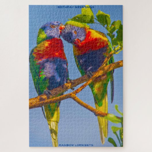 Birthday Greetings Rainbow Lorikeets Legpuzzel (Verticaal)