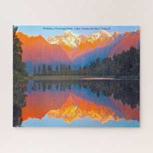 Birthday Greetings uit Lake Matheson New Zealand Legpuzzel