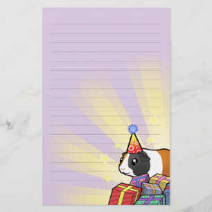 Birthday Guinea Pig (glad haar) Briefpapier
