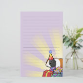Birthday Guinea Pig (glad haar) Briefpapier (Staand voorkant)