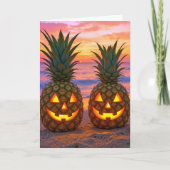 Birthday Halloween Pineapple Jack-o-lanterns Kaart (Voorkant)