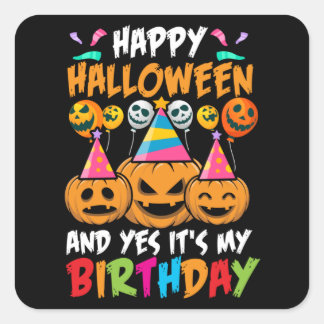 Birthday Halloween Vierkante Sticker