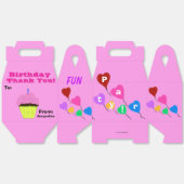 Birthday Hartelijk dank voor de roze cupcake Harte Bedankdoosjes (Ongevouwen)