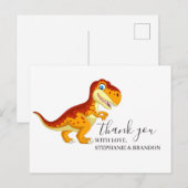 Birthday Hartelijk dank voor het dinosaurusse Gold Briefkaart (Voorkant / Achterkant)