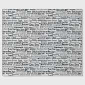 birthday headlines wrapping paper cadeaupapier (Vlak)