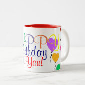 Birthday Heart Balloons Colorful Mok (Voorkant rechts)