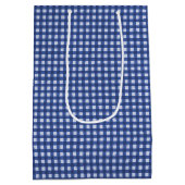 Birthday Heart Sunflower op Gingham Medium Cadeauzakje (Achterkant)
