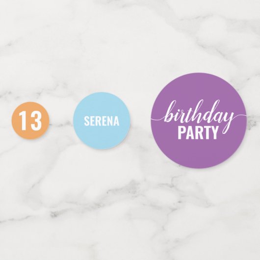 Birthday helderkleurstaal confetti (Achterkanten)