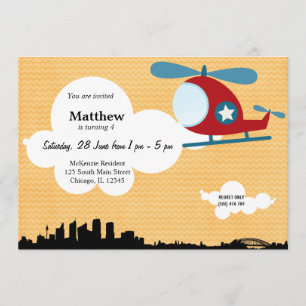 Birthday-helikopter (Oranje) Kaart