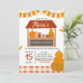 Birthday herfst Market Invitation Kaart (Staand voorkant)