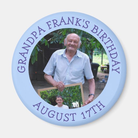 Birthday Herinder Gepersonaliseerde Foto Magnet Magneet (Voorkant)