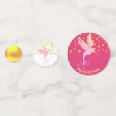 Birthday Hummingbird on Pink & White Confetti (Voorkanten)