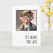 Birthday Humor Crazy Old Man  Kaart (Gele Bloem)