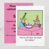 Birthday Humor Party Invitations "Spectickles" Kaart (Voorkant / Achterkant)