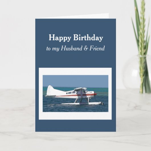 Birthday Husband Friend Small Struik Plane Kaart (Voorkant)