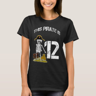 Birthday idea voor jongens skelet pirate 3 t-shirt