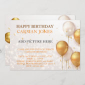 BIRTHDAY-INVITATIE KAART (Voorkant / Achterkant)