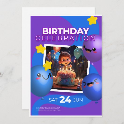 Birthday Invitation  (Devant / Derrière)