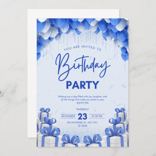 birthday invitation (Devant / Derrière)