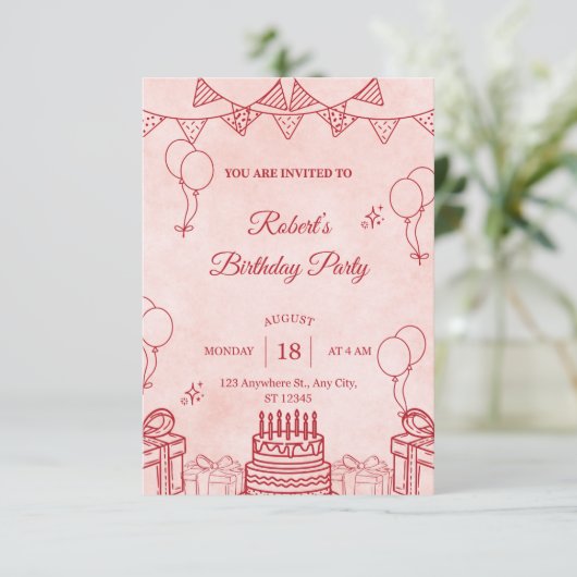 Birthday invitation (Debout devant)