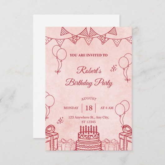 Birthday invitation (Devant / Derrière)