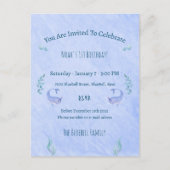 Birthday Invitation (10,8 x 14,2 cm) - Thème océan (Devant)