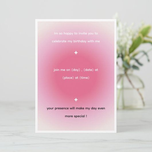 birthday invitation Card (Debout devant)