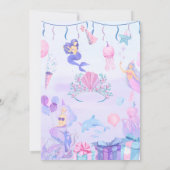Birthday invitation card. Mermaid for Girls.Custom (Dos)