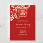 Birthday Invitation Chinese Longevity (Shou) Kaart (Voorkant)